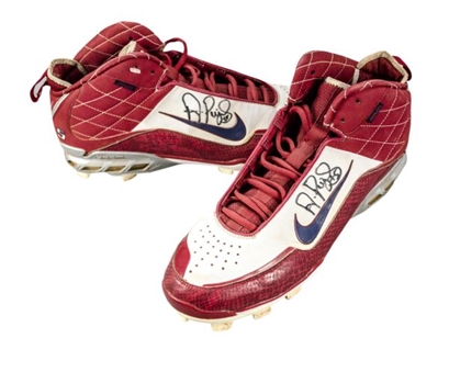 Albert Pujols Pair of Autographed Game Worn Cleats (MEARS LOA)